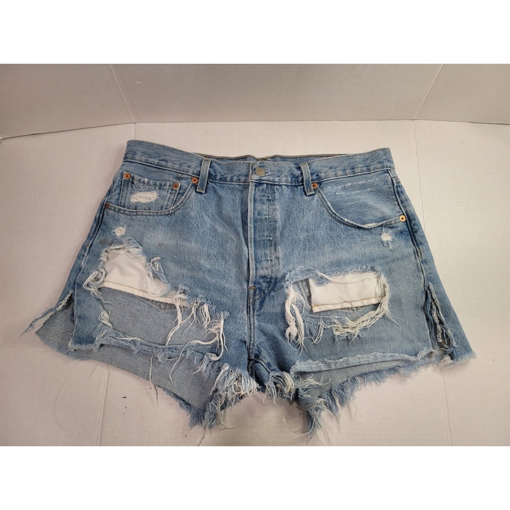 Levis 501 vintage booty shorts size large cutoffs fringe distressed